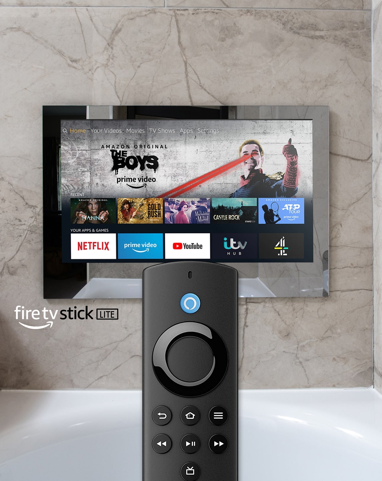 19 Mirror BathroomTV with  Fire TV Stick –