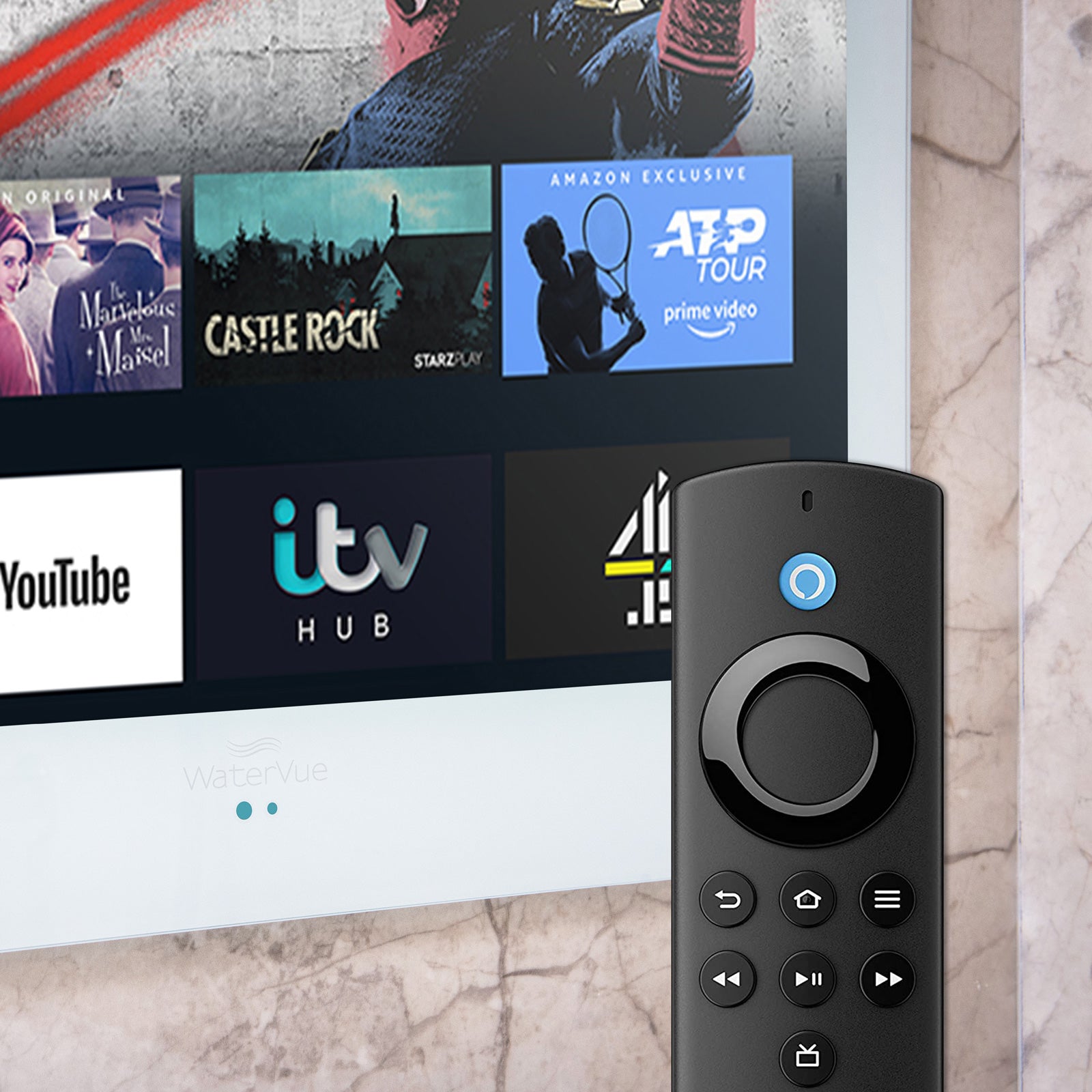 24" White BathroomTV with Amazon Fire TV Stick